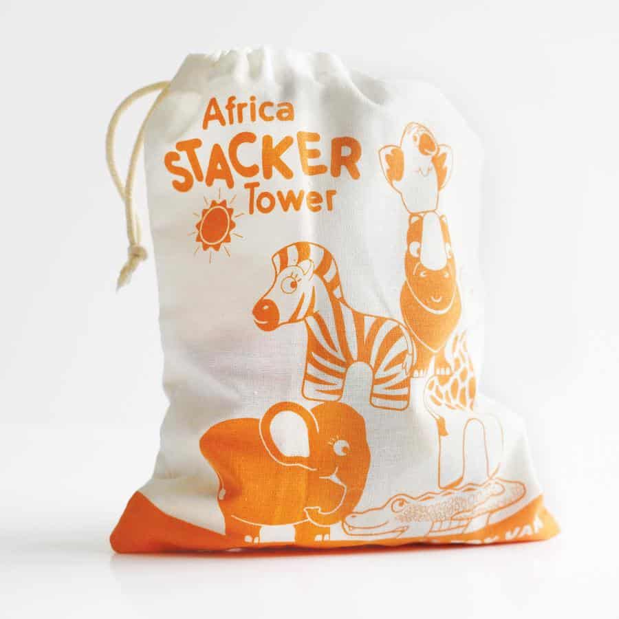 Le Toy Van - Africa Stacking Animals & Bag by Lauvely - Learning Bugs UK