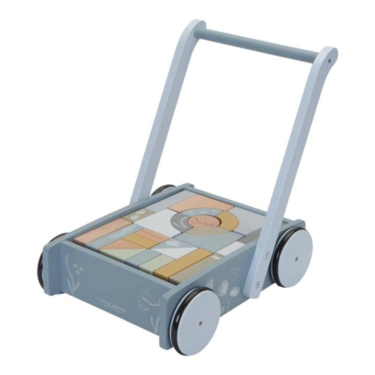 Little Dutch Wooden Block Trolley Ocean