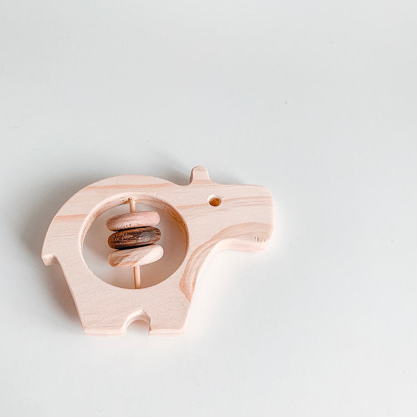 Wooden Baby Rattles - Animals