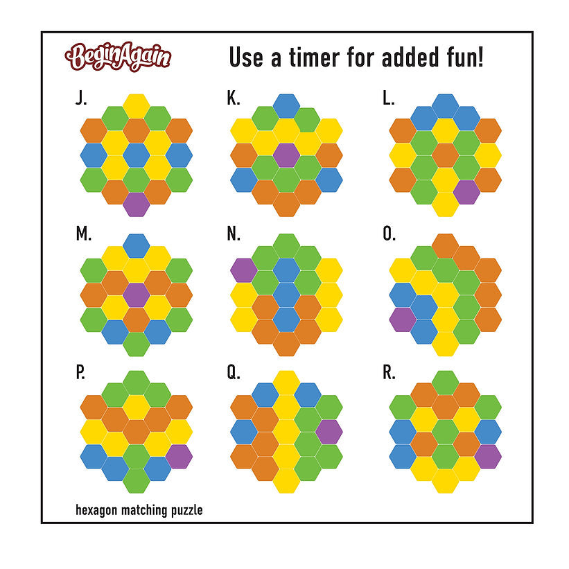 Begin Again Hexagon Matching Puzzle