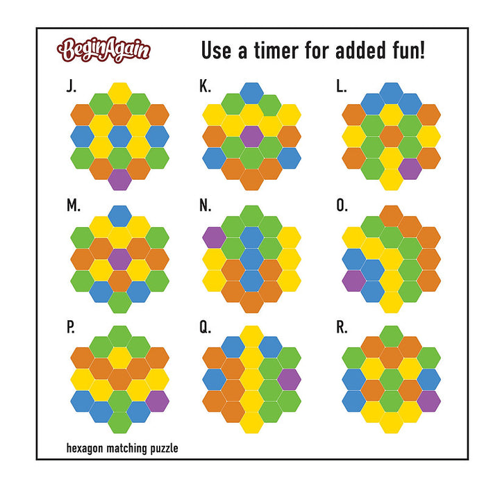 Begin Again Hexagon Matching Puzzle