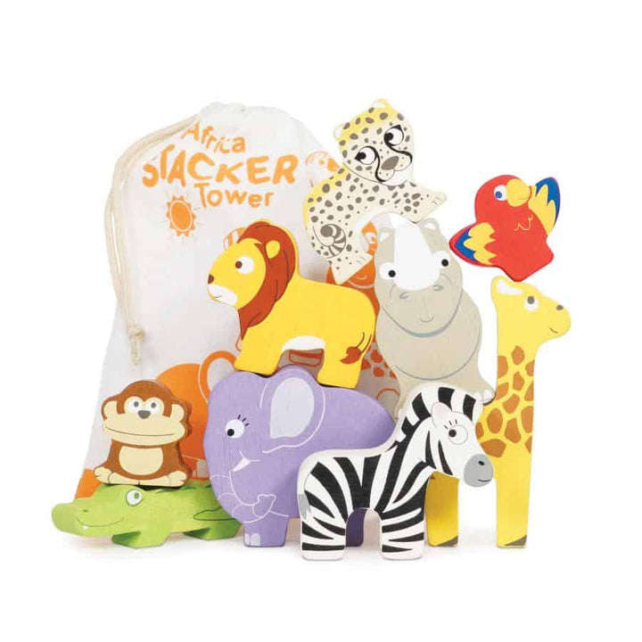 Le Toy Van African Animal Stacker and Bag
