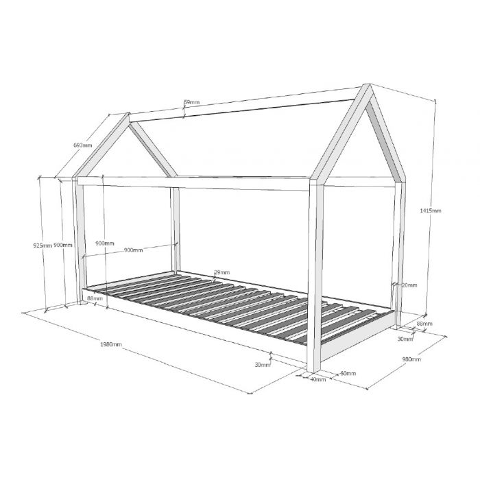 Cabane Bed - Natural by Vipack - Learning Bugs UK