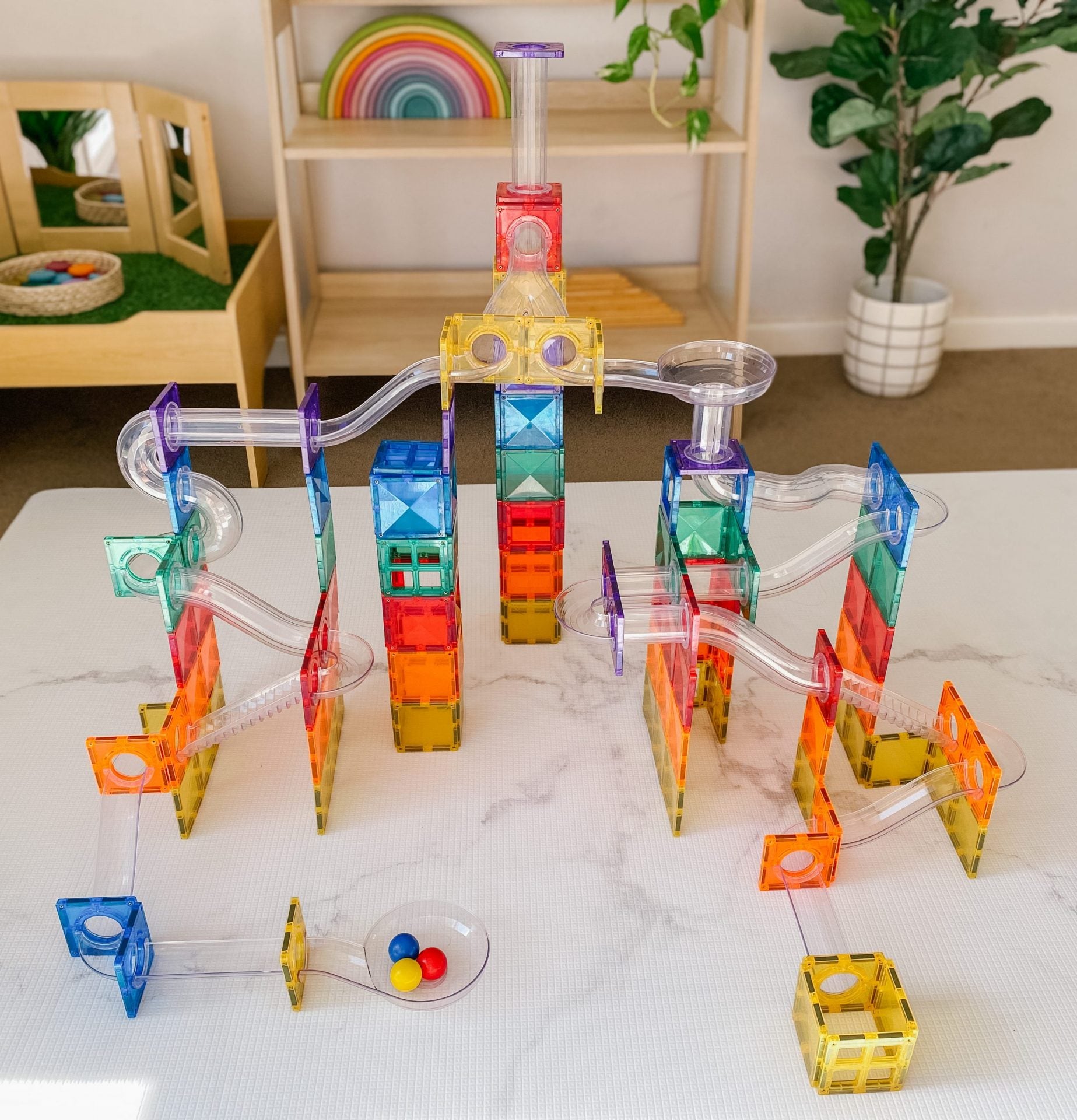 Connetix Tiles 92 piece Ball Run Pack by Connetix - Learning Bugs UK