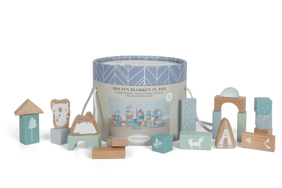 Little Dutch Wooden Blocks in Tons of Blue by Little Dutch - Learning Bugs UK
