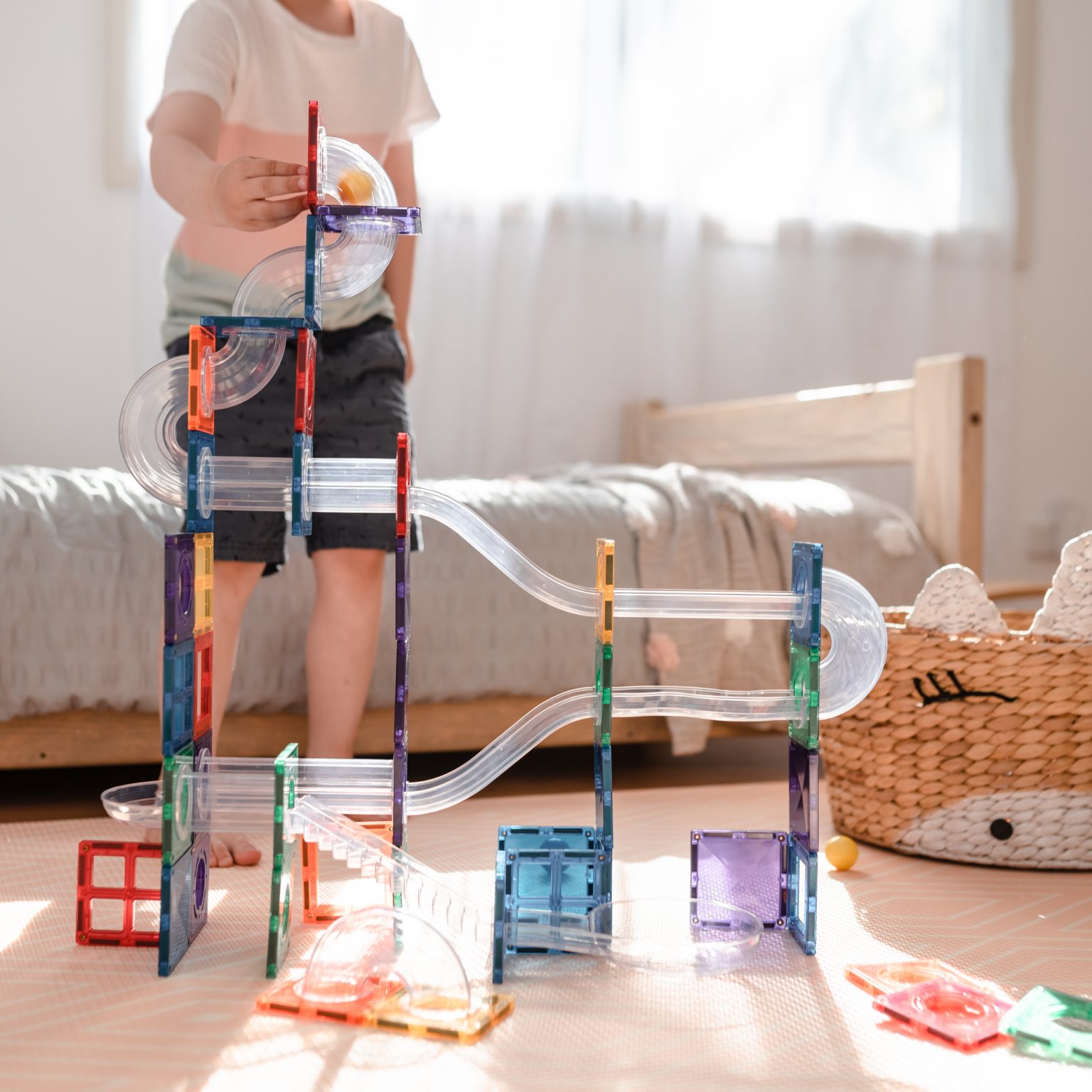 Connetix Tiles 92 piece Ball Run Pack by Connetix - Learning Bugs UK