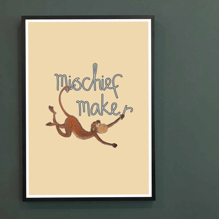 Mischief Maker Cheeky Monkey Print