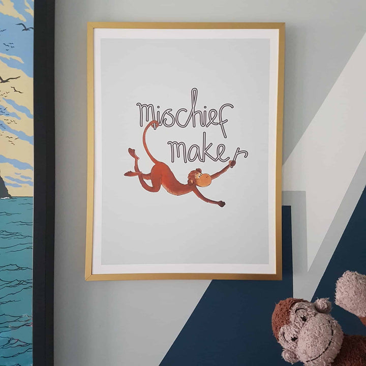 Mischief Maker Cheeky Monkey Print