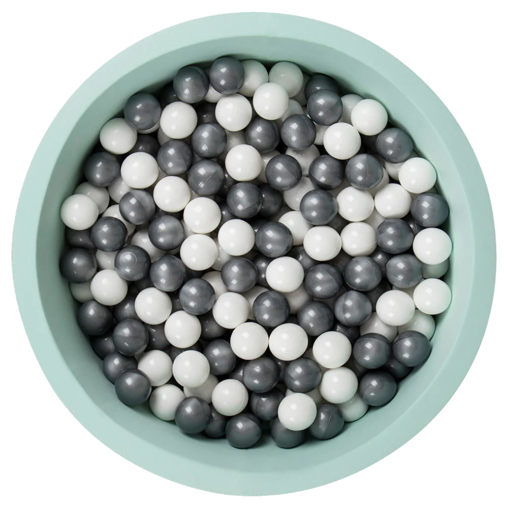 Larisa and Pumpkin Mint Ball Pit - Silver/White Balls