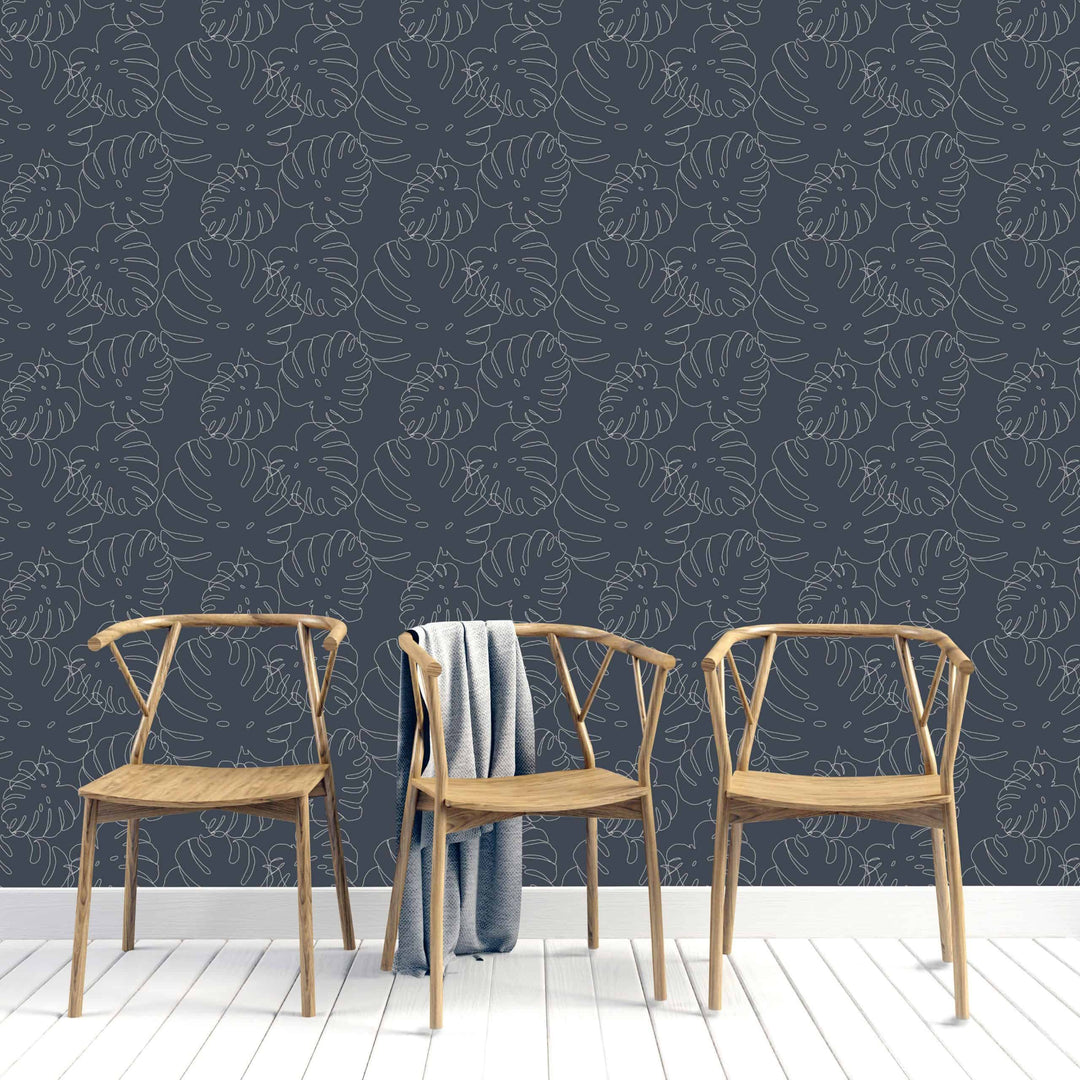 Elle Monstera Leaf Print Wallpaper