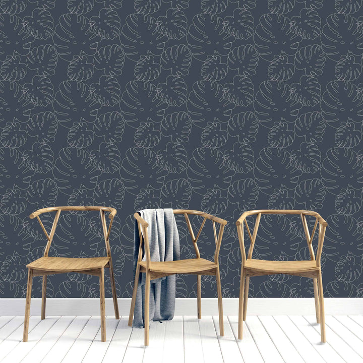 Elle Monstera Leaf Print Wallpaper