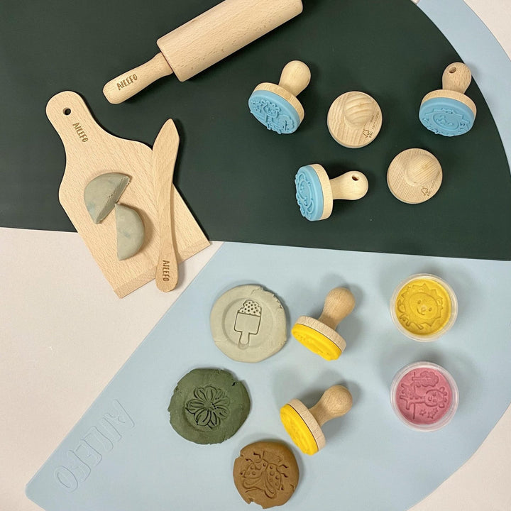 Ailefo Silicone Modelling Clay Play Mat - Pale Blue