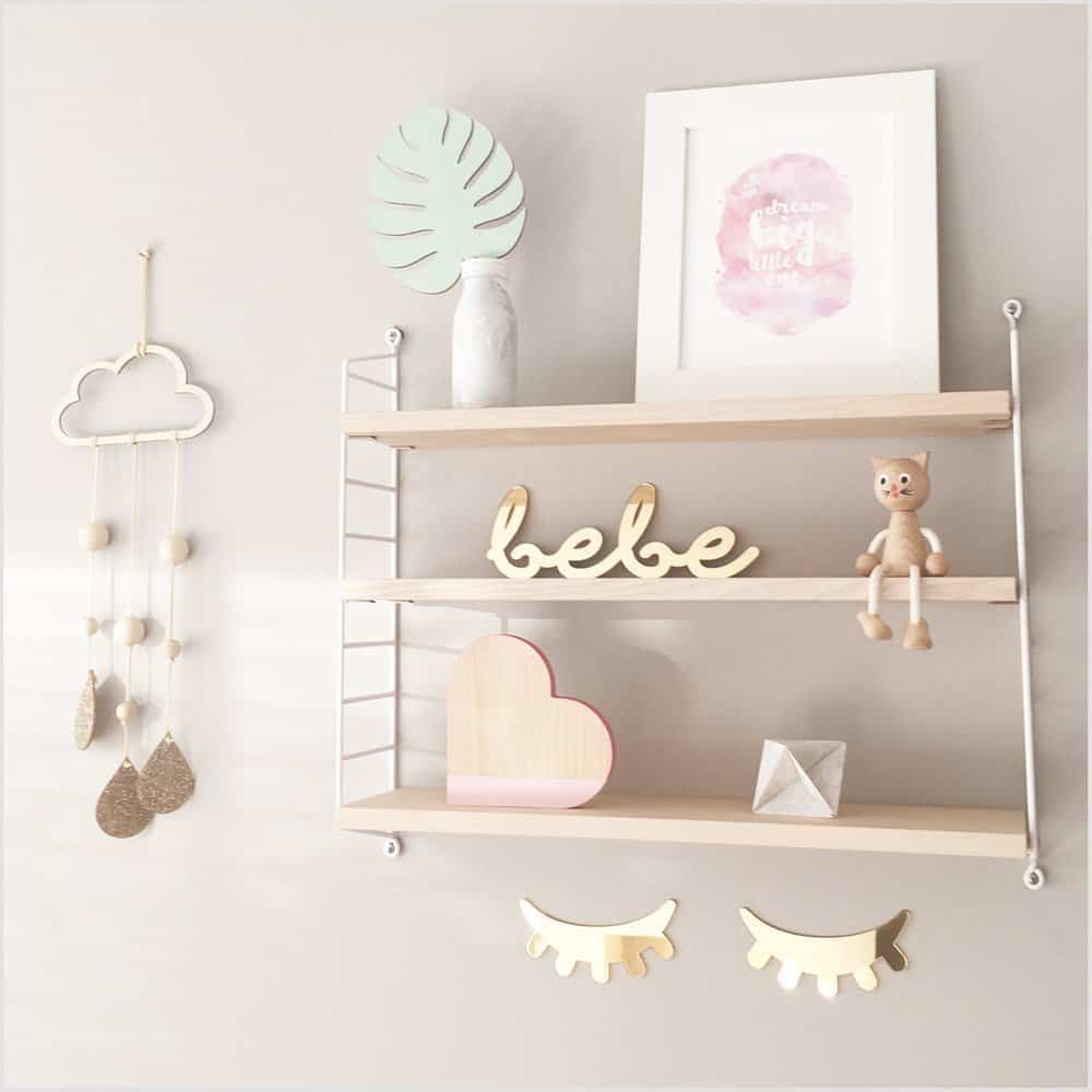 bébé Acrylic Sign - Elegant Baby Nursery Wall Décor by - - Learning Bugs UK
