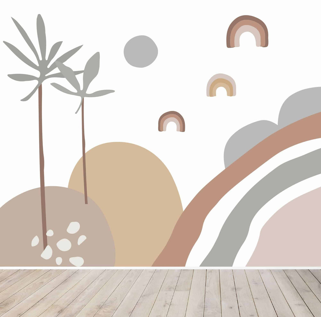 Abstract Wren Wallpaper Mural