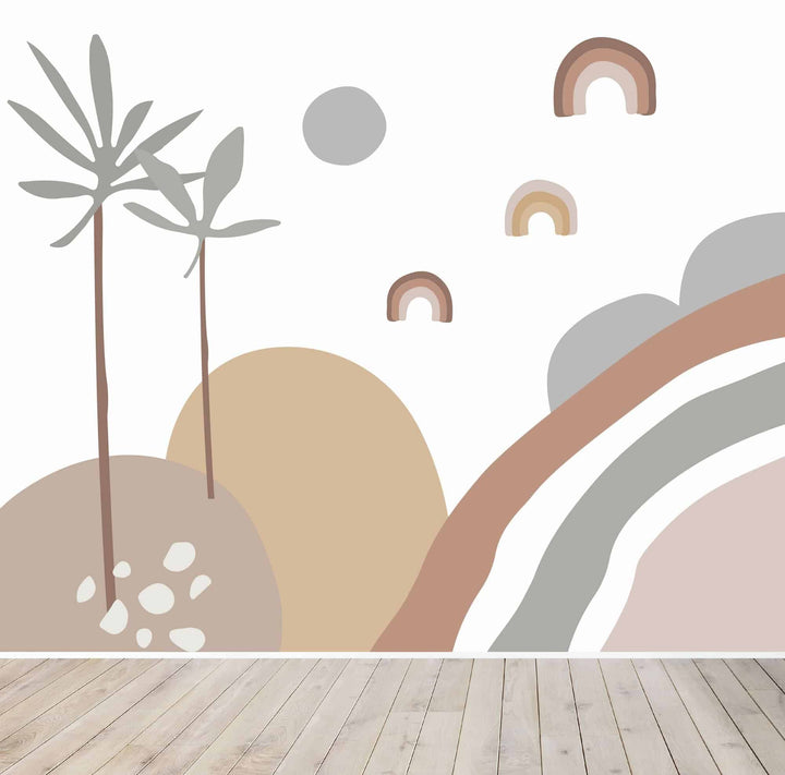 Abstract Wren Wallpaper Mural