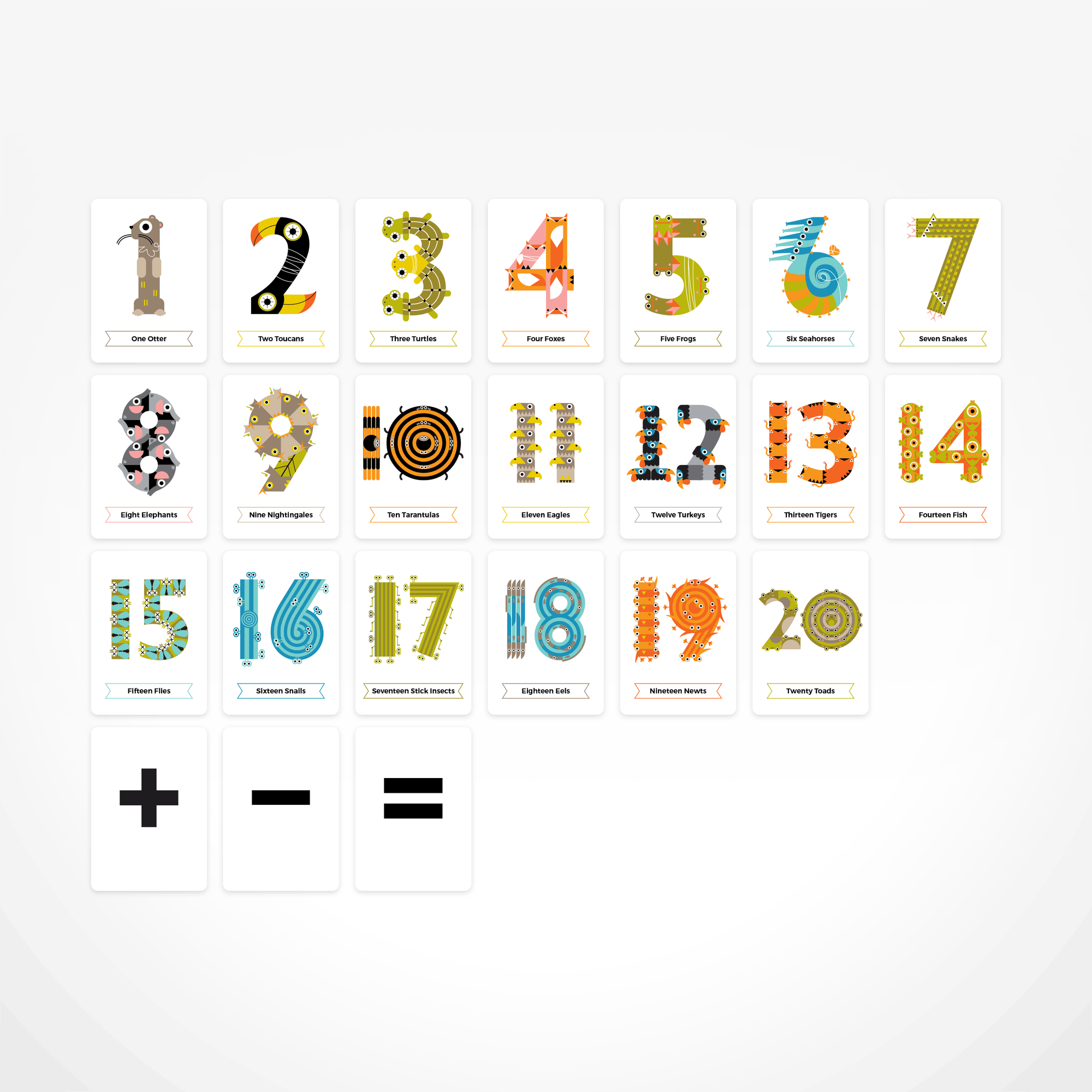 Animal Number Flashcards by The Jam Tart - Learning Bugs UK
