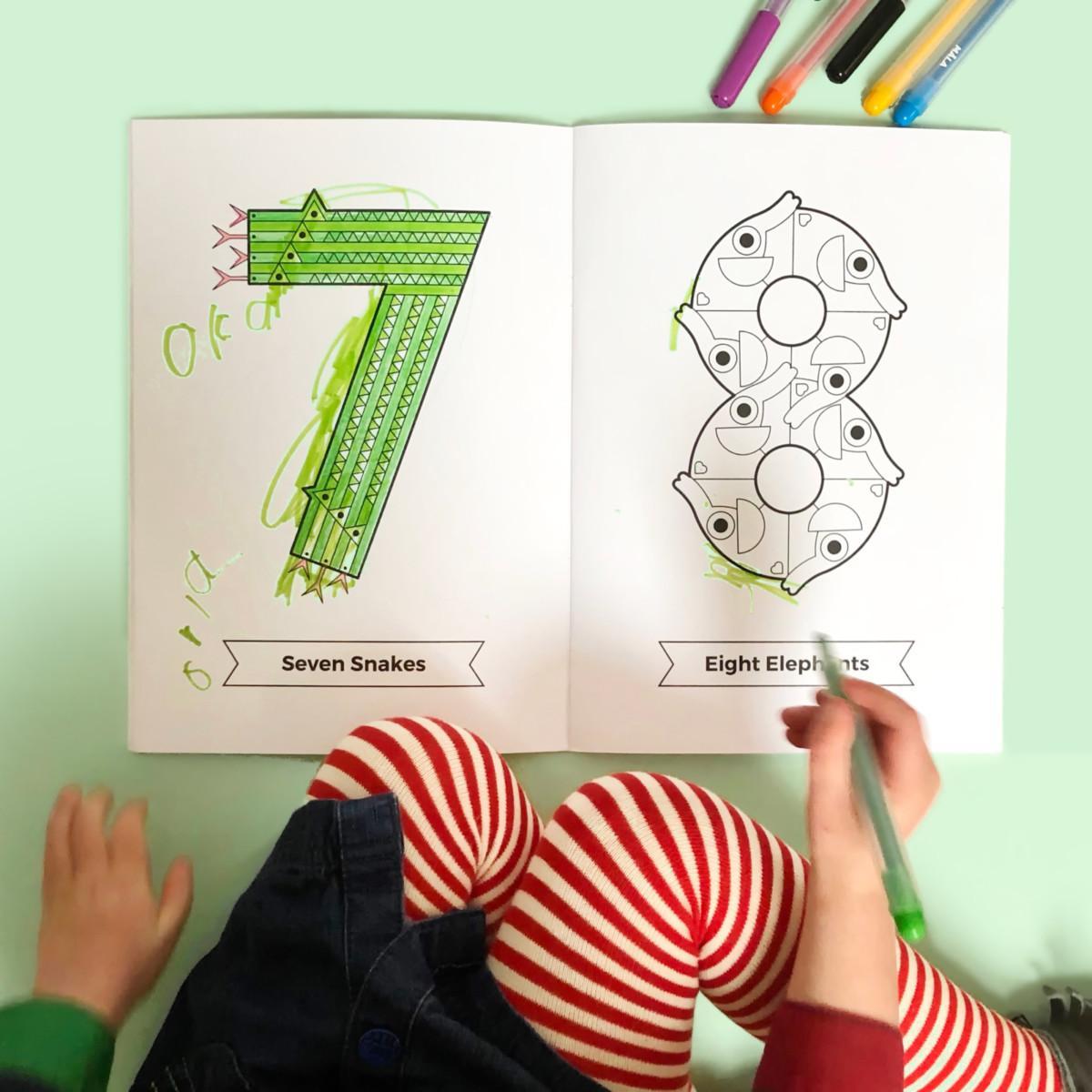 Animal Numbers Colouring Book by The Jam Tart - Learning Bugs UK