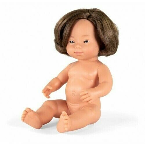Buy Miniland Toddler Doll 38cm - Caucasian Girl with Down Syndrome, Inclusive Educational Toy | for kids by Learning Bugs UK